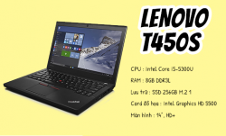 Lenovo Thinkpad T450S Core i5-5300U (i5-5200U) / RAM 4GB / SSD 128GB / Màn 14.0 HD+ 1600x900