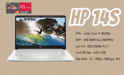 HP Notebook 14s Intel Core i5 10210U, Ram 8GB - SSD 256GB - Intel UHD -  FHD